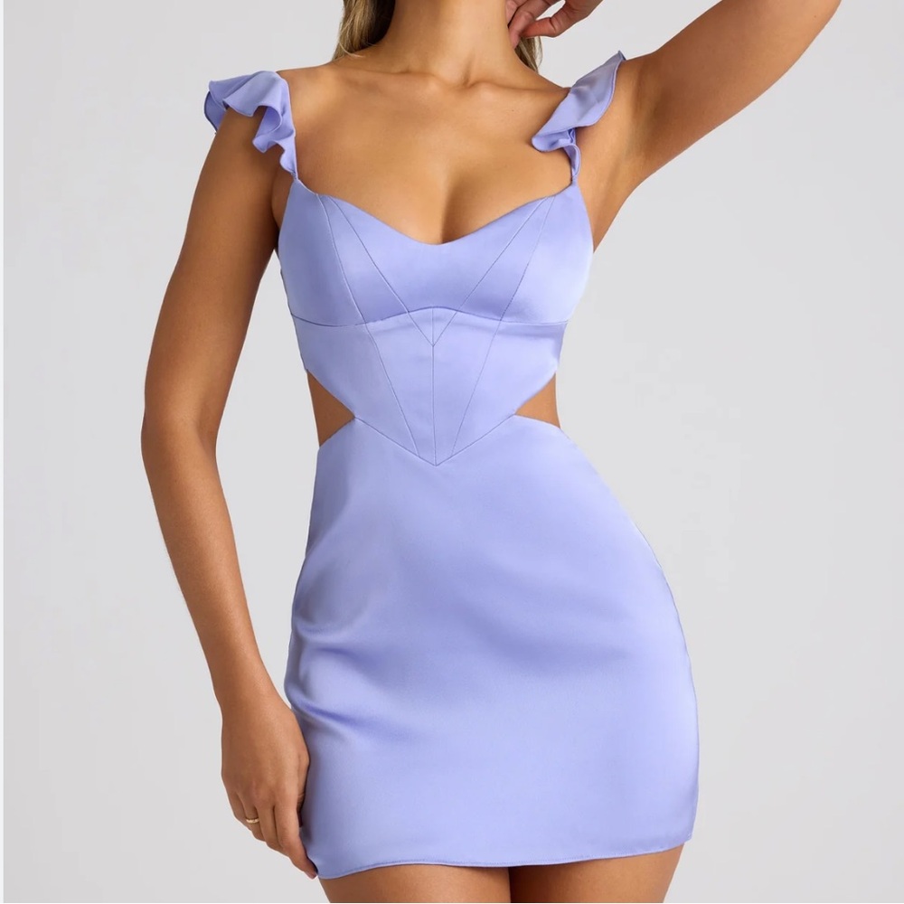 Oh Polly Lavender Ruffle Mini Dress